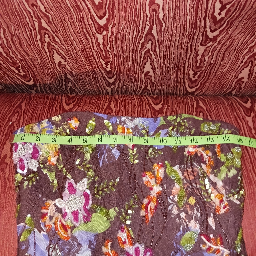 RALPH LAUREN Brown Sequin/Beads Floral Sleeveless Cocktail Dress Women's 2 NWT - Picture 16 of 16
